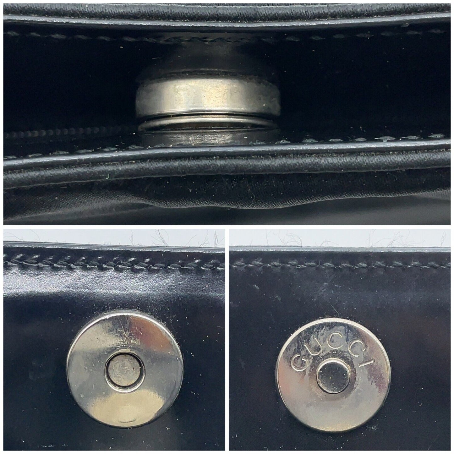 Original/Auth Gucci - Party Bag Handtasche - Klassisch - Satin Bambus - Schwarz