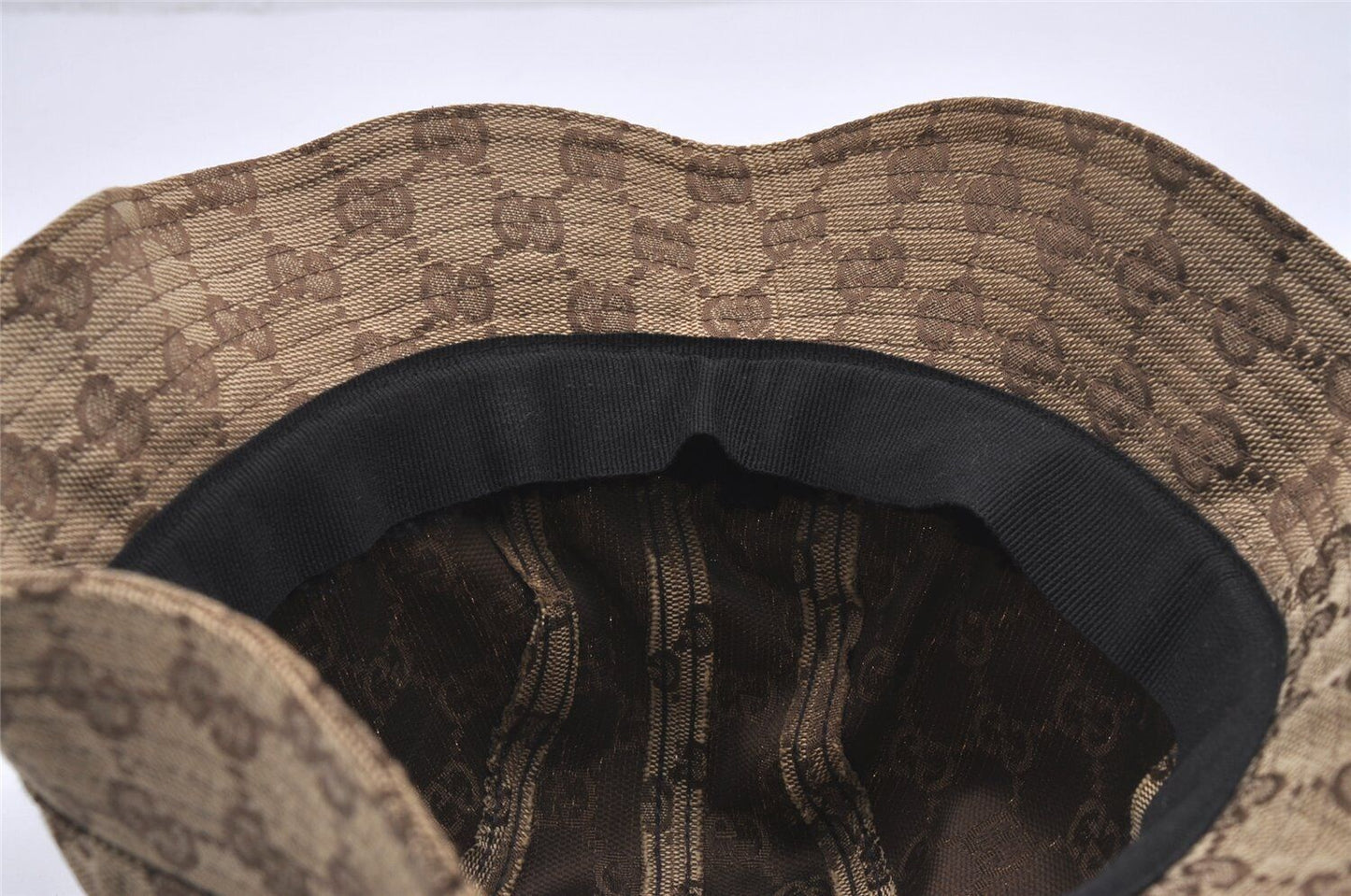 Original/Auth GUCCI - Vintage Hut / Bucket Hat - Canvas - Braun - 55 cm