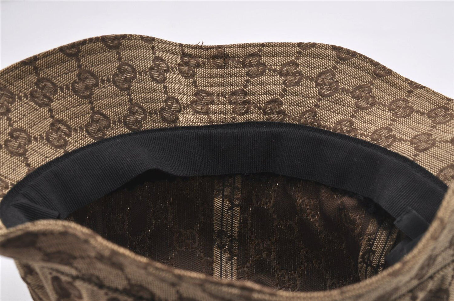 Original/Auth GUCCI - Vintage Hut / Bucket Hat - Canvas - Braun - 55 cm