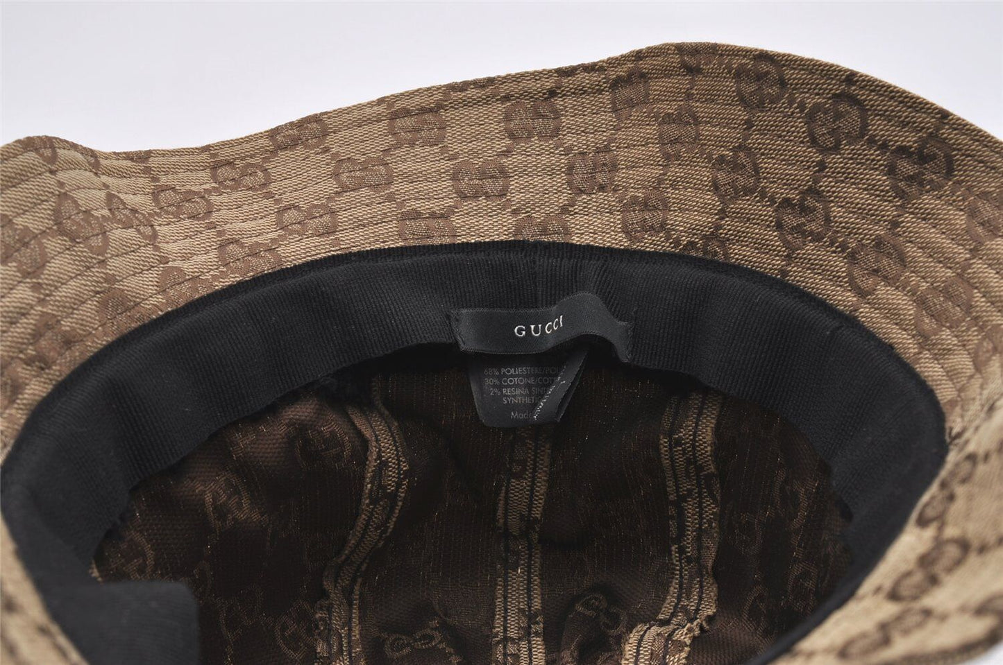 Original/Auth GUCCI - Vintage Hut / Bucket Hat - Canvas - Braun - 55 cm