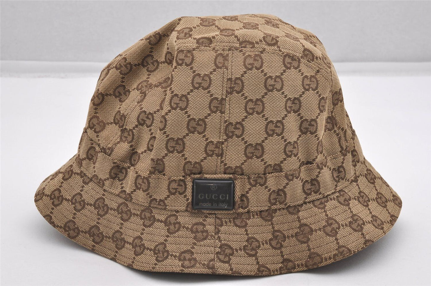 Original/Auth GUCCI - Vintage Hut / Bucket Hat - Canvas - Braun - 55 cm
