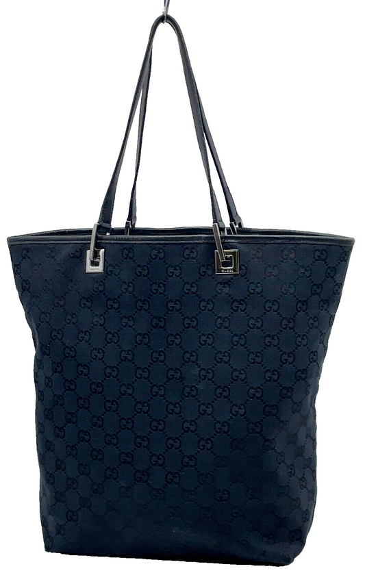 Original/Auth Gucci - Tote Bag Handtasche - Klassisch - GG Canvas mit Leder - Blau