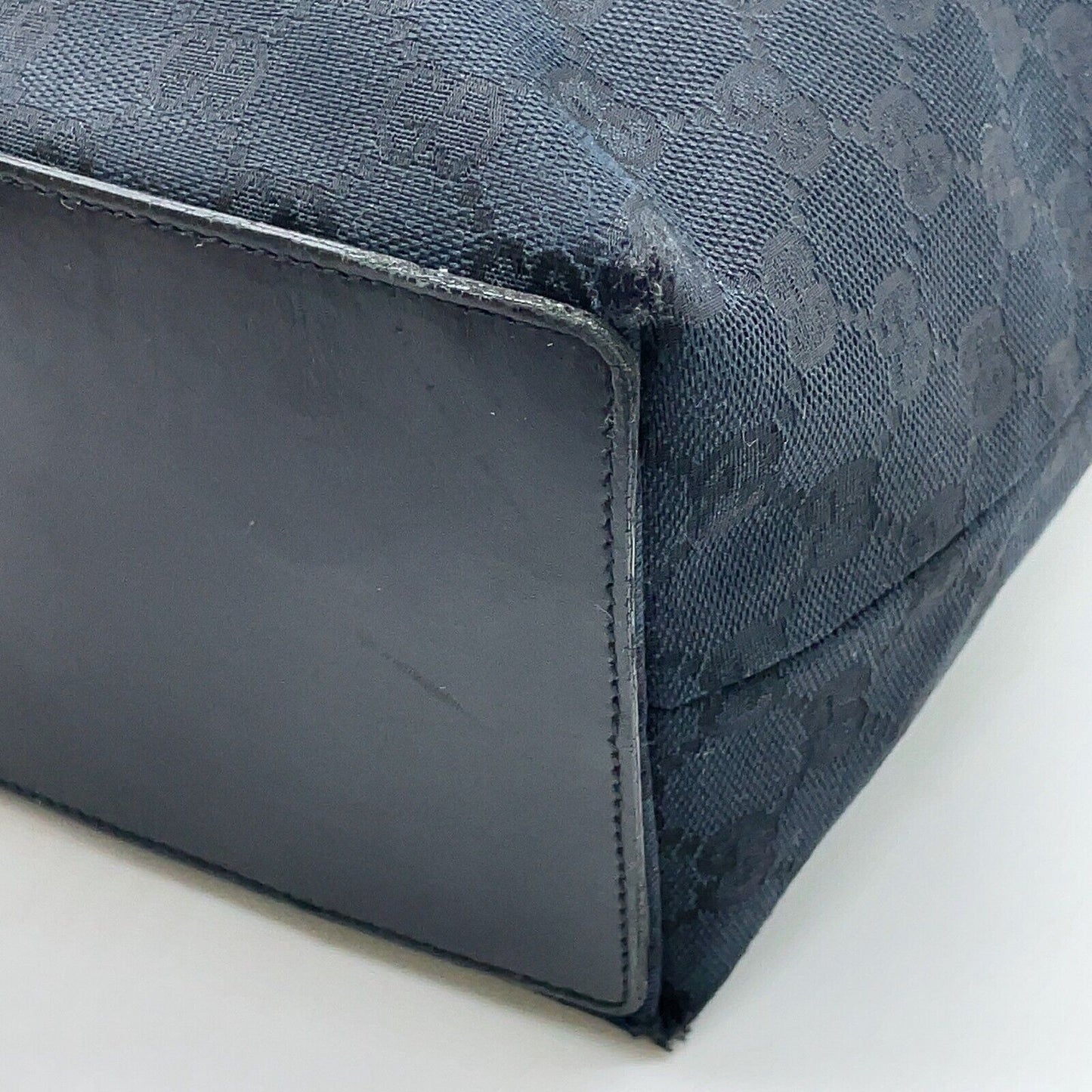 Original/Auth Gucci - Tote Bag Handtasche - Klassisch - GG Canvas mit Leder - Blau