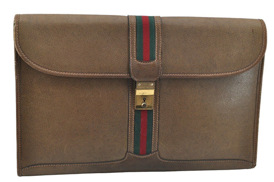 Original/Auth Gucci - Dokumentenetui / Document Case - Klassisch - Leder - Braun
