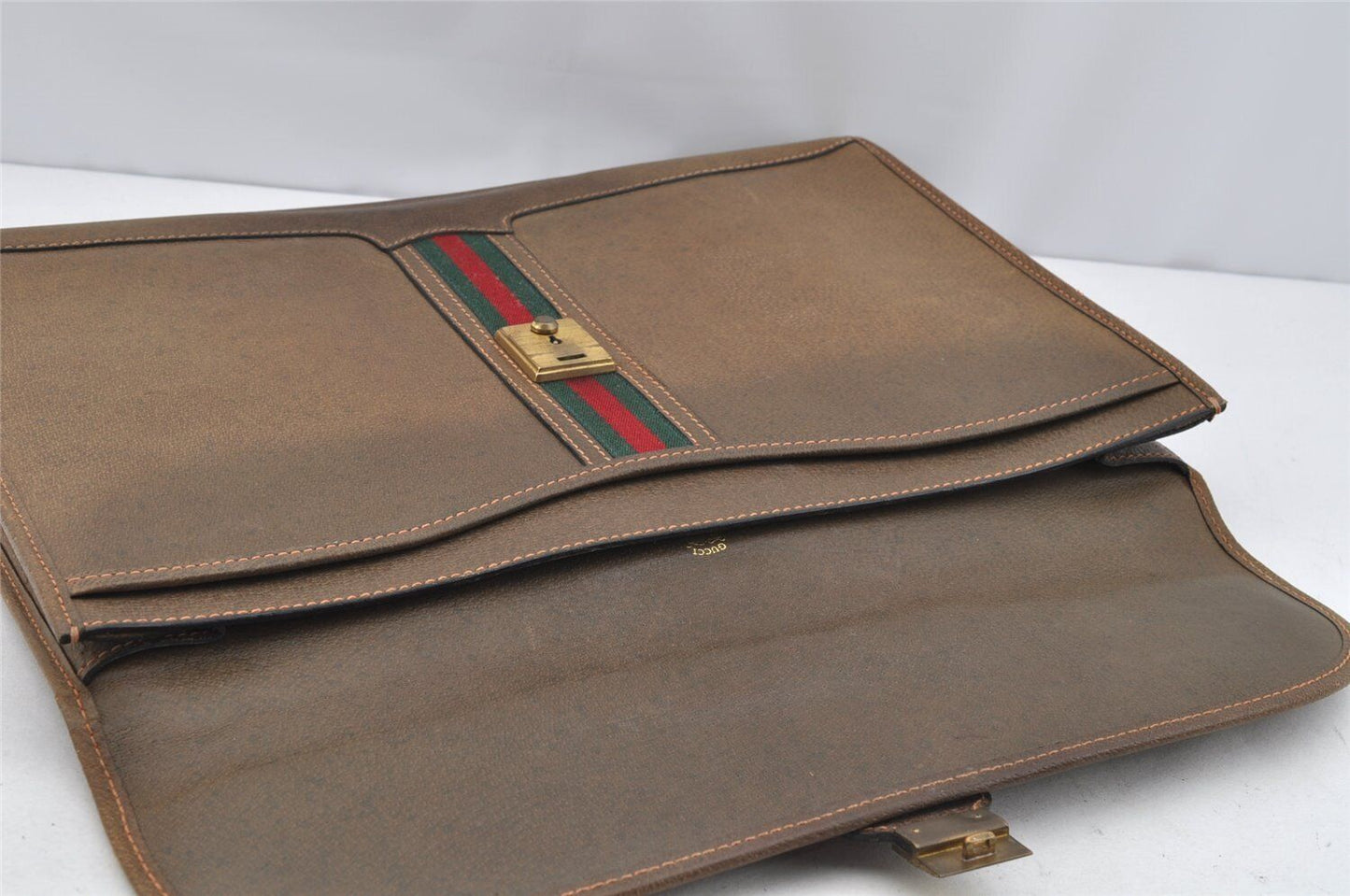 Original/Auth Gucci - Dokumentenetui / Document Case - Klassisch - Leder - Braun