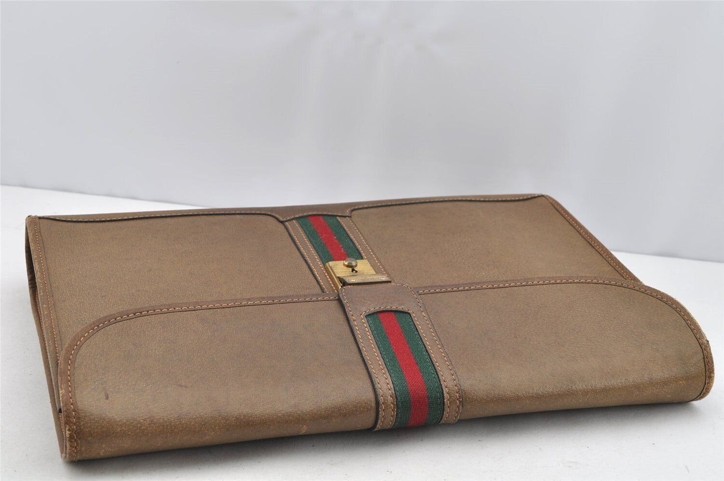 Original/Auth Gucci - Dokumentenetui / Document Case - Klassisch - Leder - Braun
