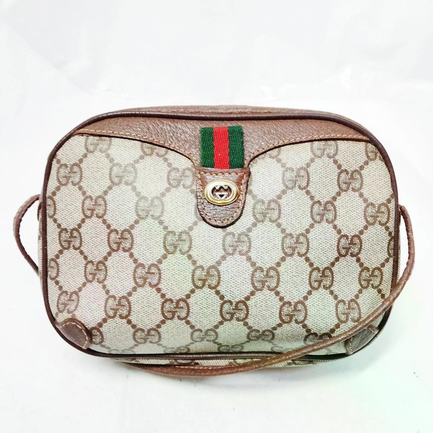 Original/Auth Gucci - Umhängetasche - Klassisch - GG Sherry Line Canvas / Leder