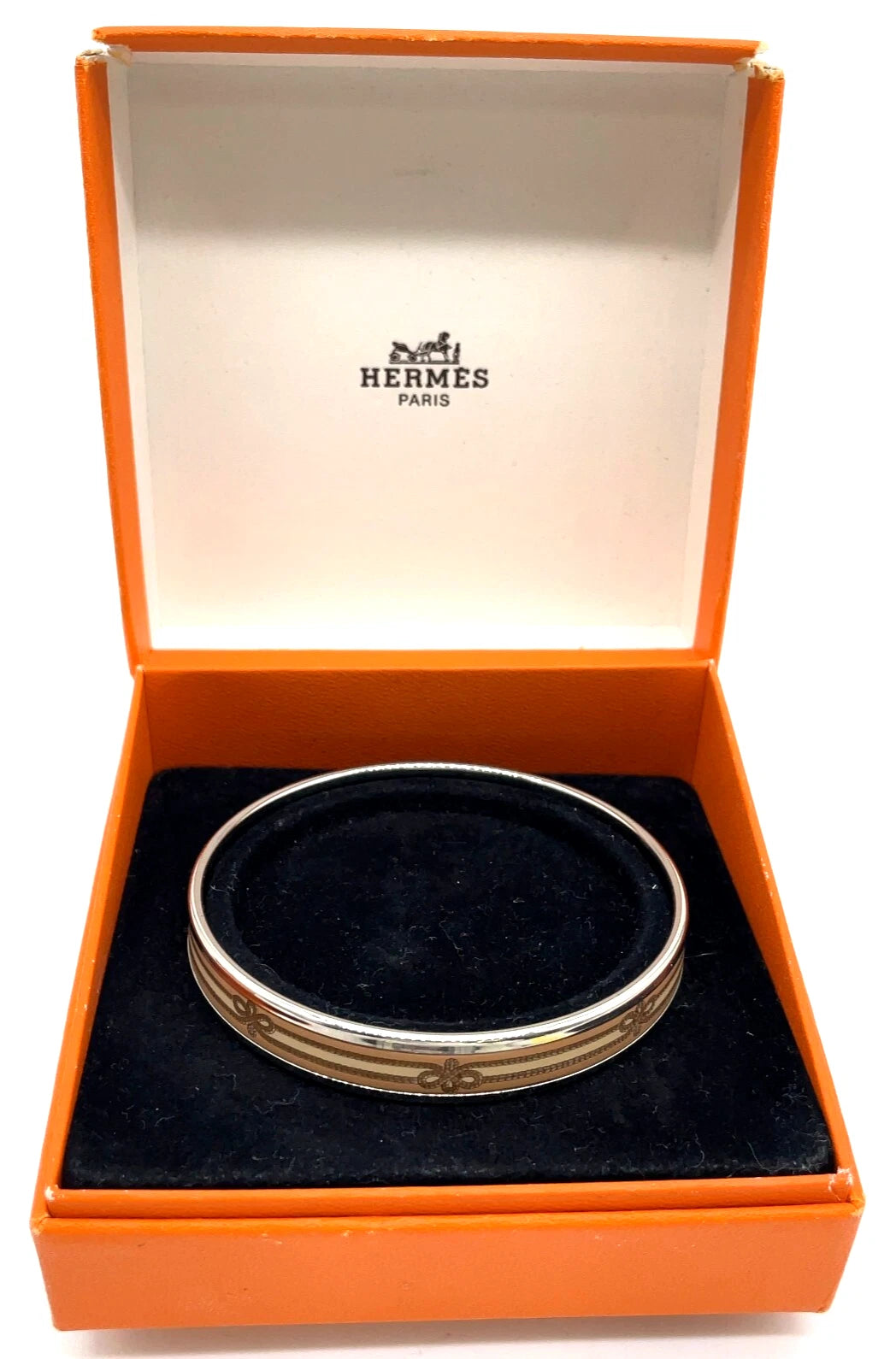 Original/Auth Hermes - Enamel Muster Armreif mit Box - 19 cm
