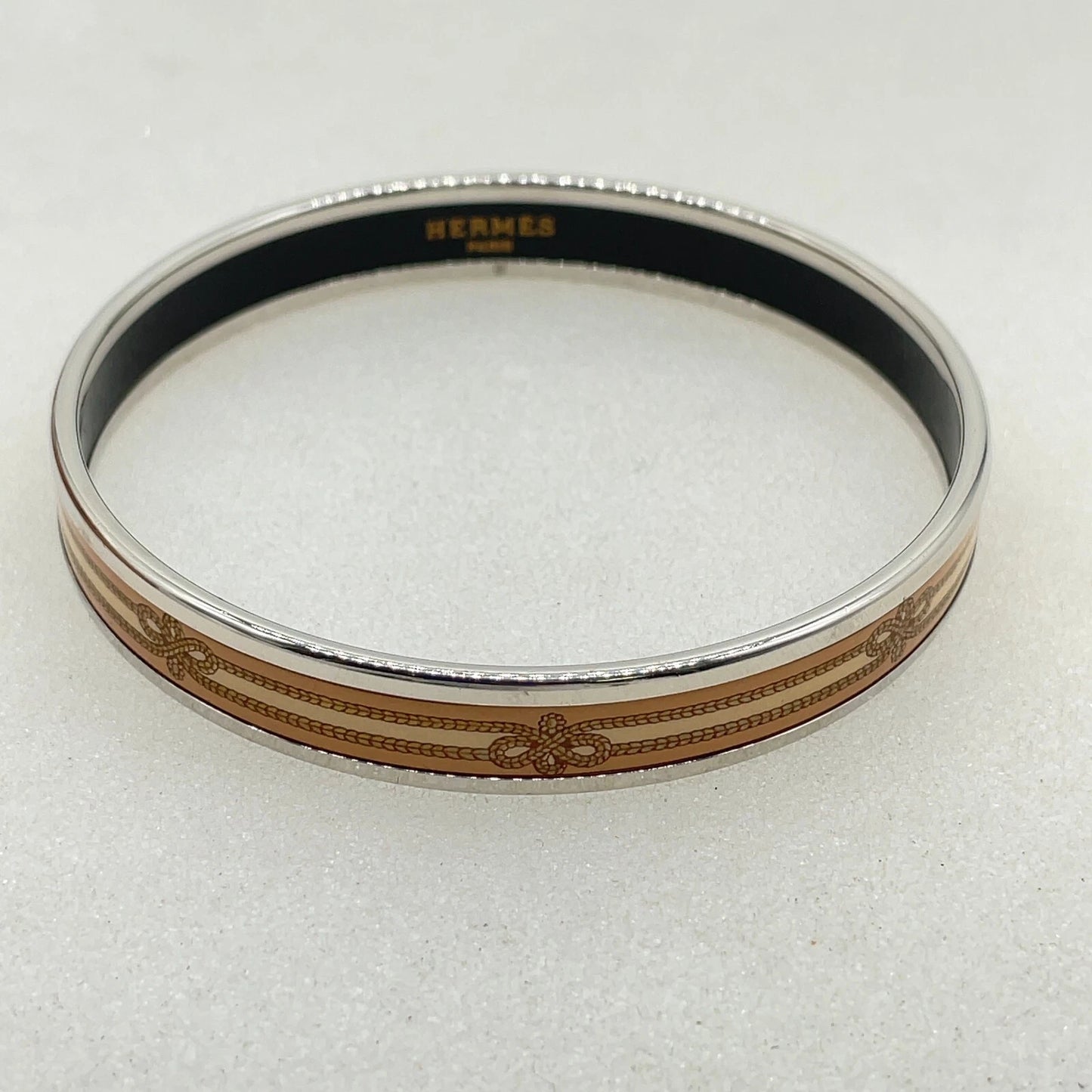 Original/Auth Hermes - Enamel Muster Armreif mit Box - 19 cm