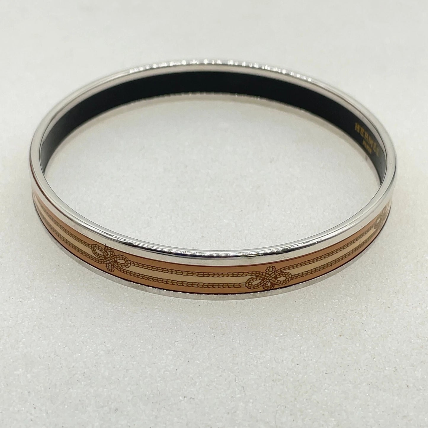 Original/Auth Hermes - Enamel Muster Armreif mit Box - 19 cm