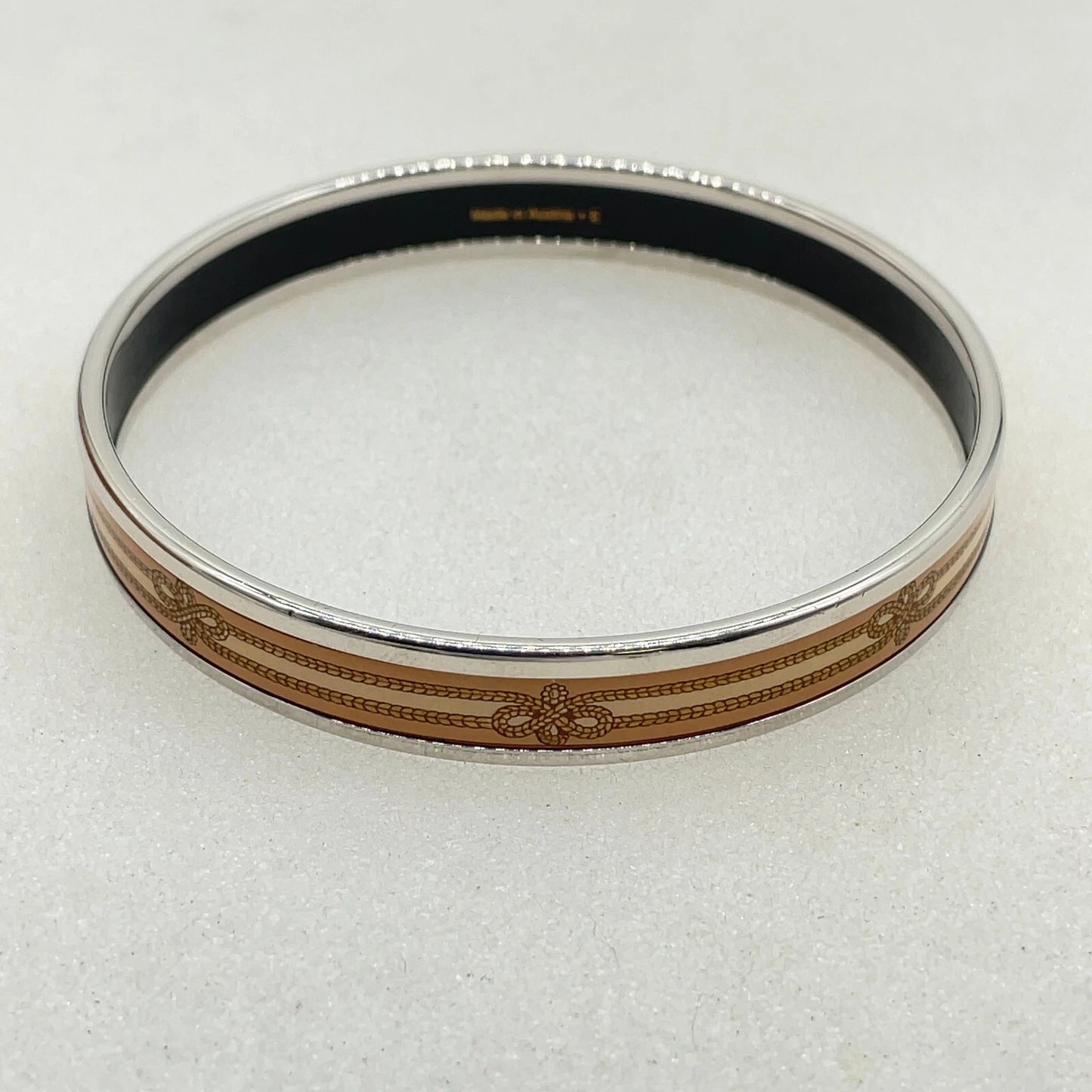 Original/Auth Hermes - Enamel Muster Armreif mit Box - 19 cm