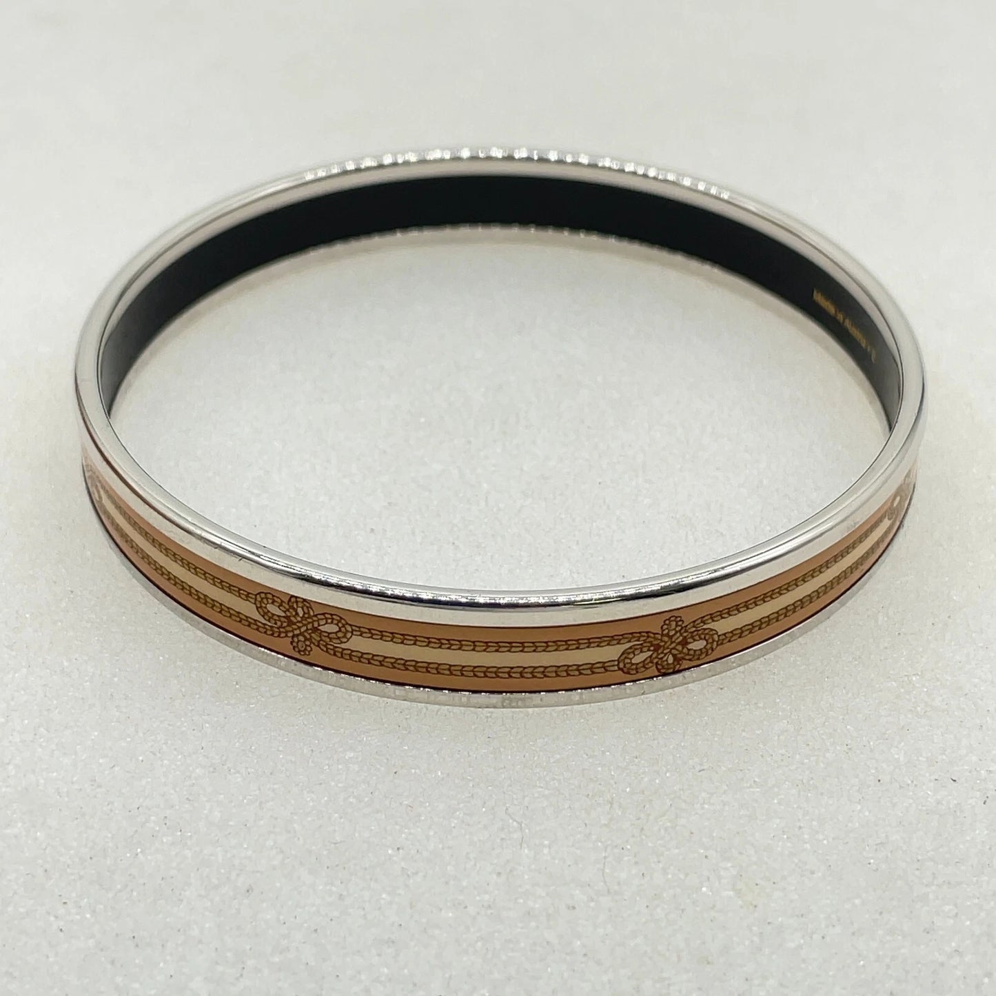 Original/Auth Hermes - Enamel Muster Armreif mit Box - 19 cm