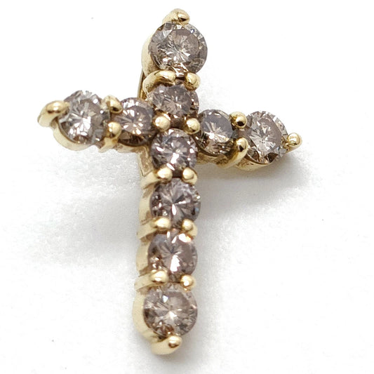 Original/Auth - Anhänger Kreuz - Gold - 18 kt. 750 / 0,50 Ct. Diamanten - 1,03 g