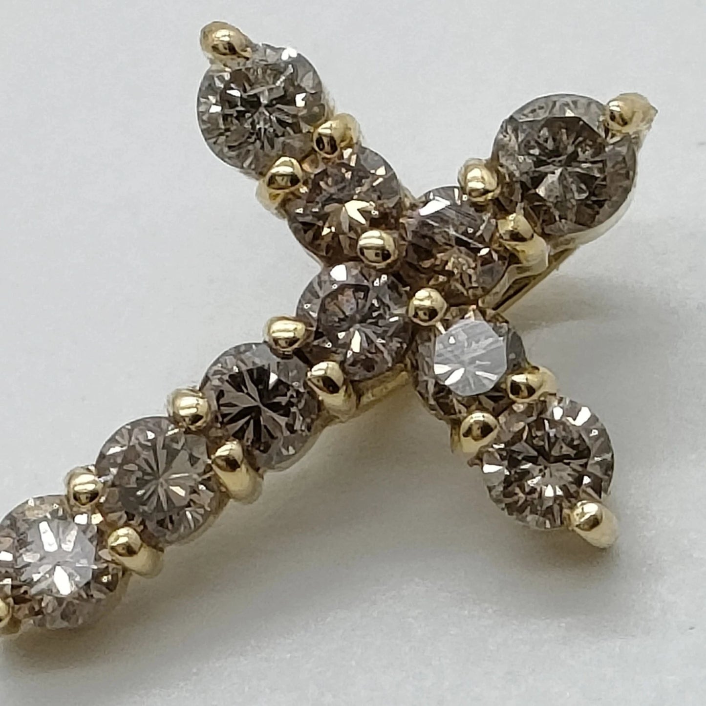 Original/Auth - Anhänger Kreuz - Gold - 18 kt. 750 / 0,50 Ct. Diamanten - 1,03 g
