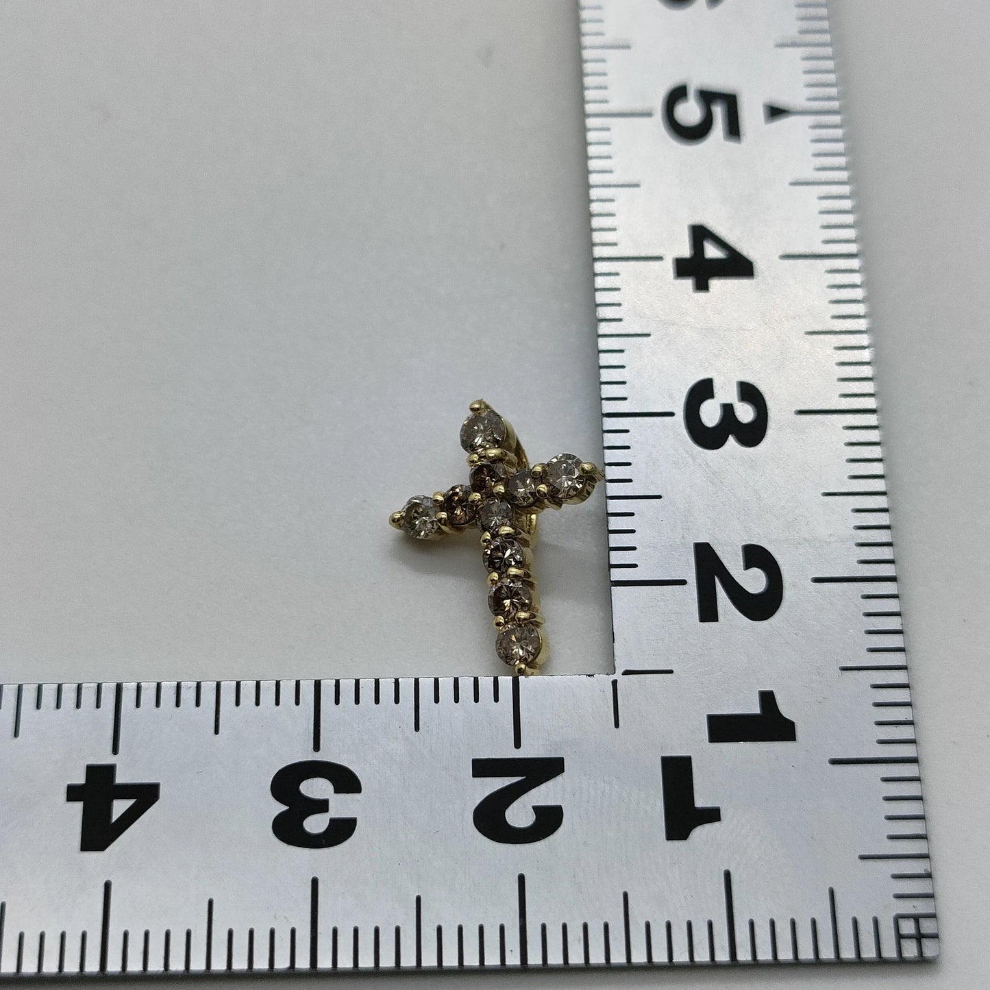 Original/Auth - Anhänger Kreuz - Gold - 18 kt. 750 / 0,50 Ct. Diamanten - 1,03 g
