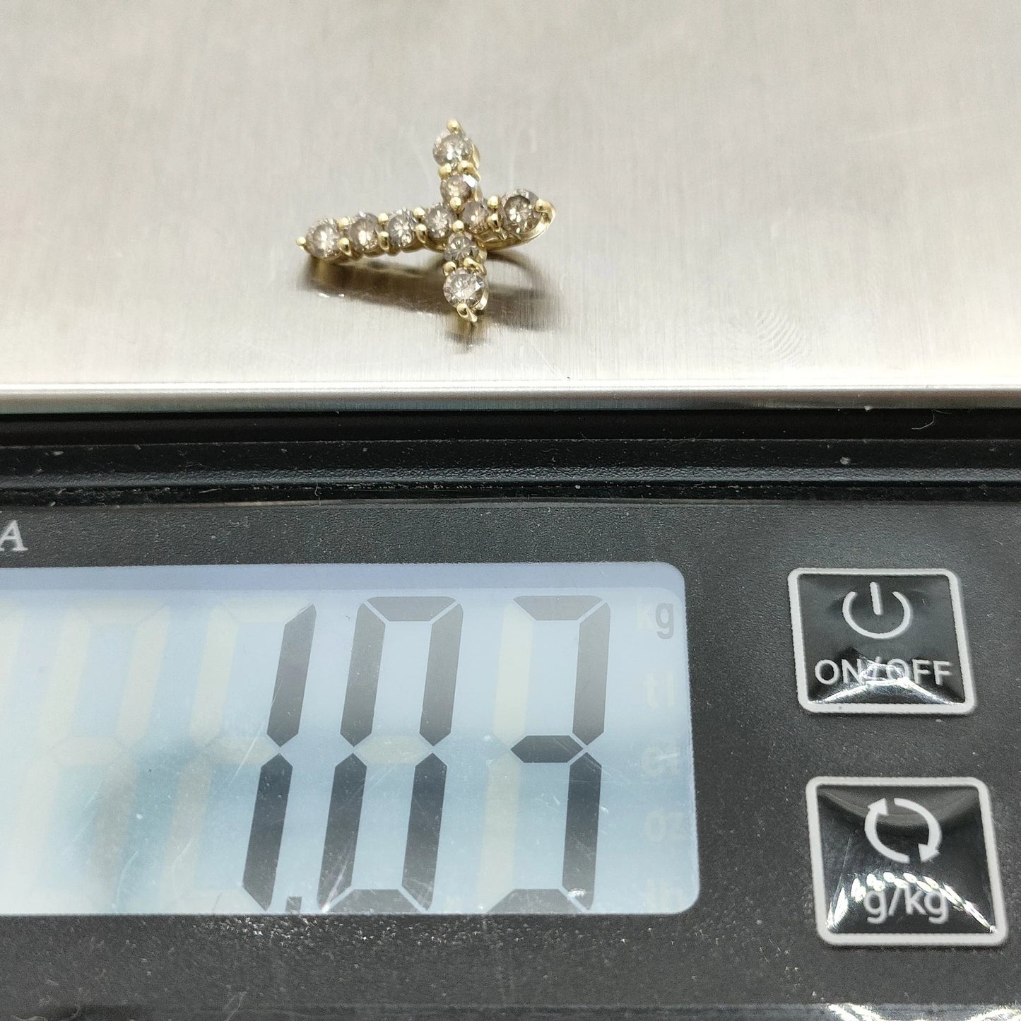 Original/Auth - Anhänger Kreuz - Gold - 18 kt. 750 / 0,50 Ct. Diamanten - 1,03 g