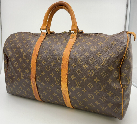 Original/Auth Louis Vuitton - Keepall 50 Boston Tasche - Klassisch - Monogramm