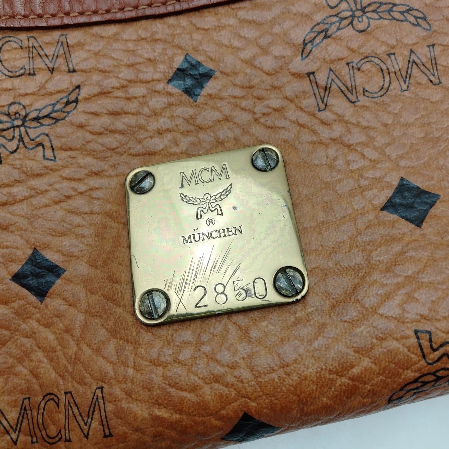 Original/Auth MCM - Vintage Visetos Boston Bag 60 - Monogramm Canvas mit Leder