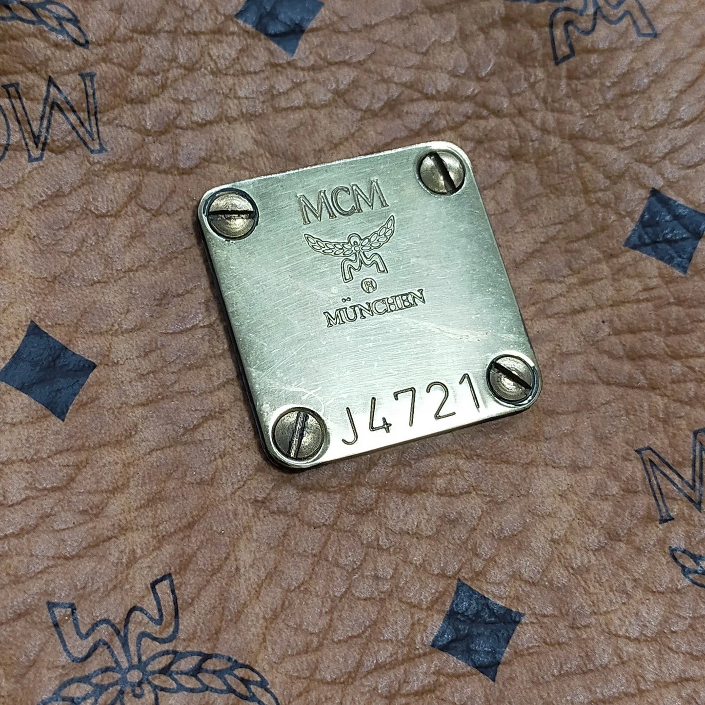 Original/Auth MCM - Vintage Visetos Boston Bag 50 - Monogramm Canvas mit Leder