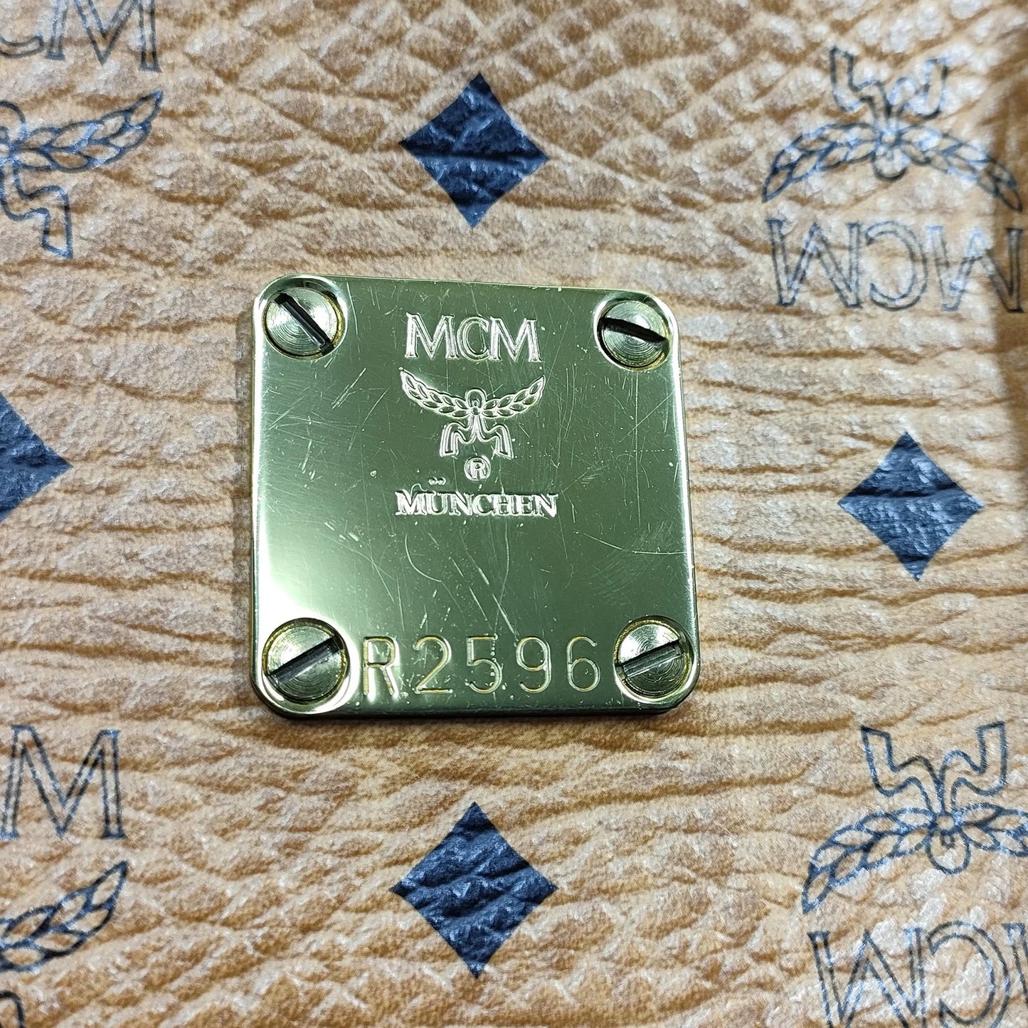 Original/Auth MCM - Vintage Visetos Bowling Tasche - Monogramm Canvas mit Leder