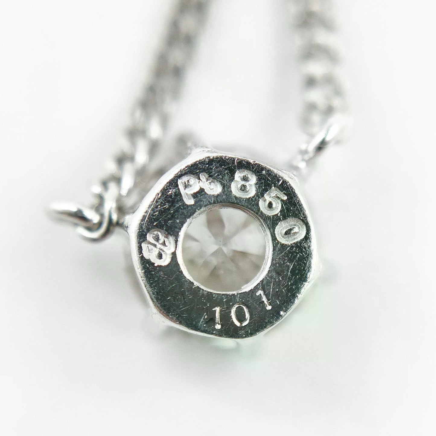 Original/Auth - Kette mit Anhänger - Platin - 850 Pt. / 1,01 Ct. Diamant - 41 cm