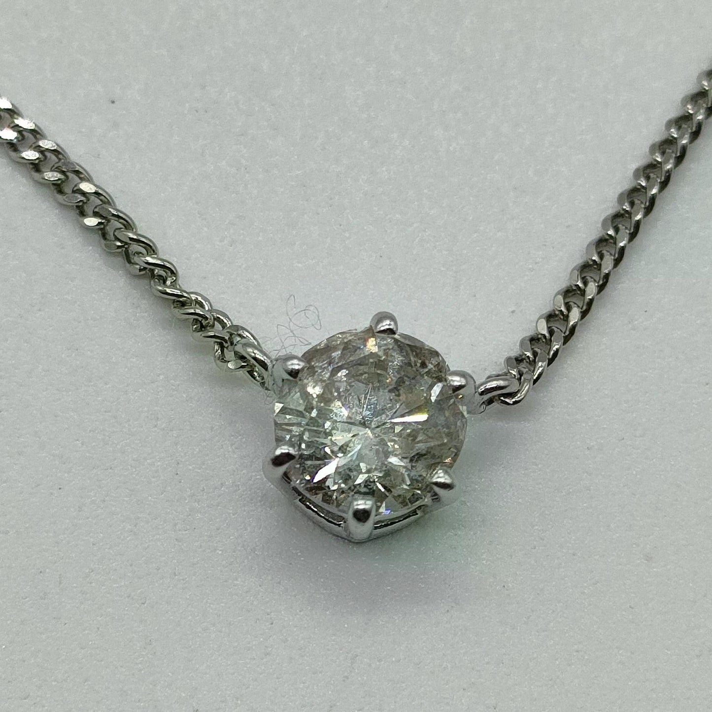 Original/Auth - Kette mit Anhänger - Platin - 850 Pt. / 1,01 Ct. Diamant - 41 cm
