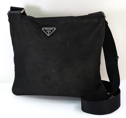Original/Auth Prada - Tessuto Umhängetasche - Nylon / Leder - Schwarz