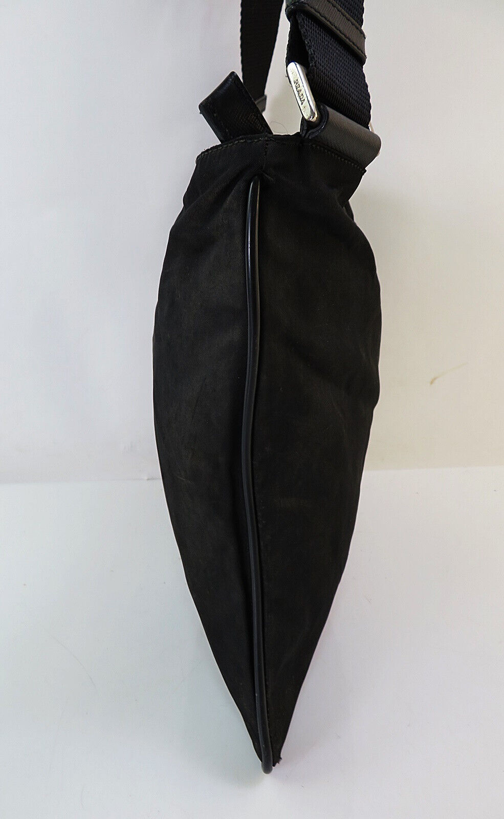 Original/Auth Prada - Tessuto Umhängetasche - Nylon / Leder - Schwarz