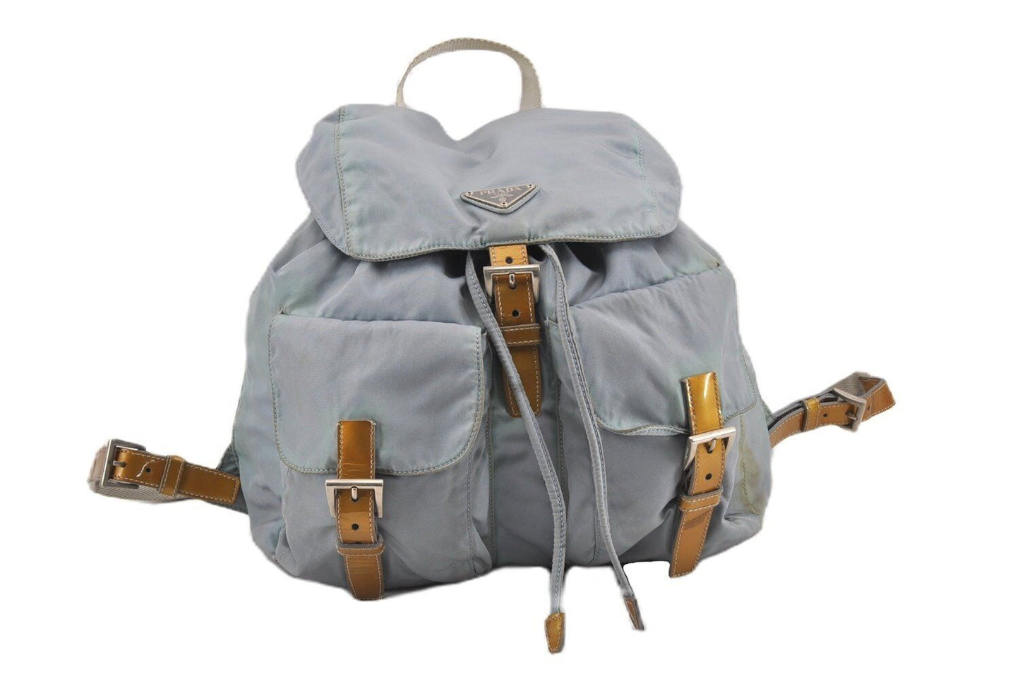 Original/Auth Prada - Tessuto Rucksack - Klassisch - Nylon - Hellblau