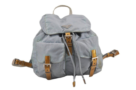 Original/Auth Prada - Tessuto Rucksack - Klassisch - Nylon - Hellblau