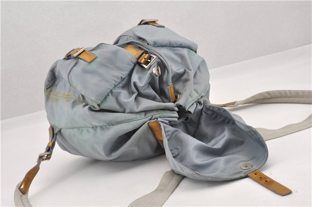 Original/Auth Prada - Tessuto Rucksack - Klassisch - Nylon - Hellblau