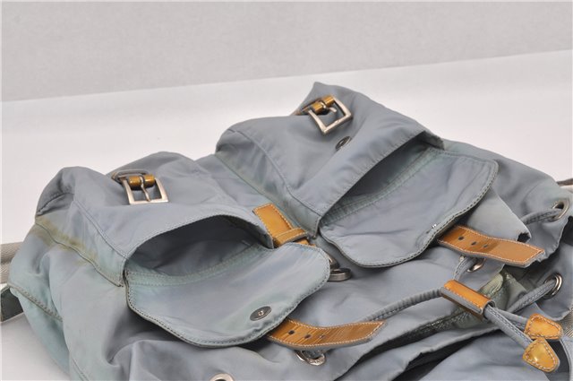 Original/Auth Prada - Tessuto Rucksack - Klassisch - Nylon - Hellblau