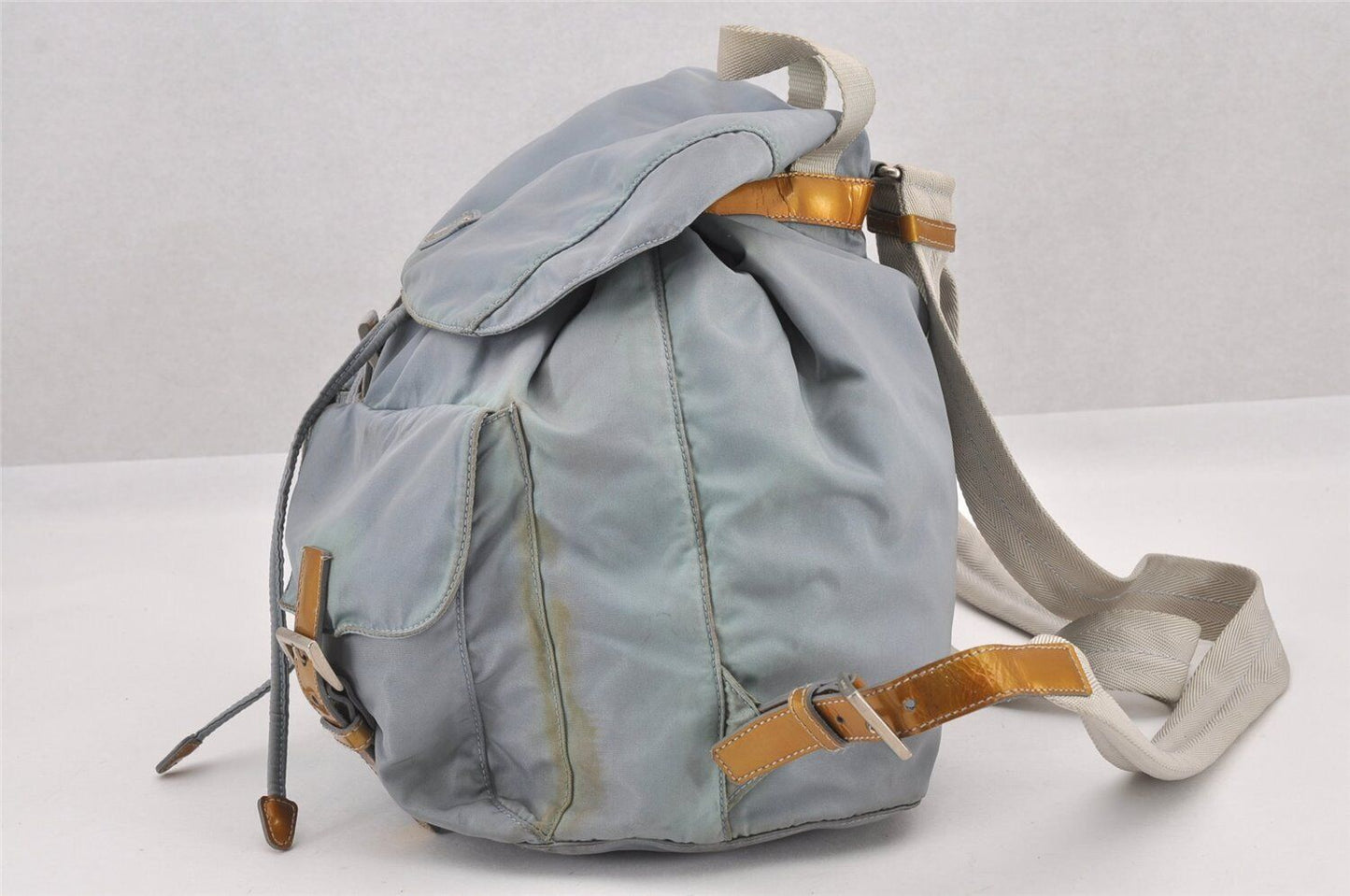 Original/Auth Prada - Tessuto Rucksack - Klassisch - Nylon - Hellblau