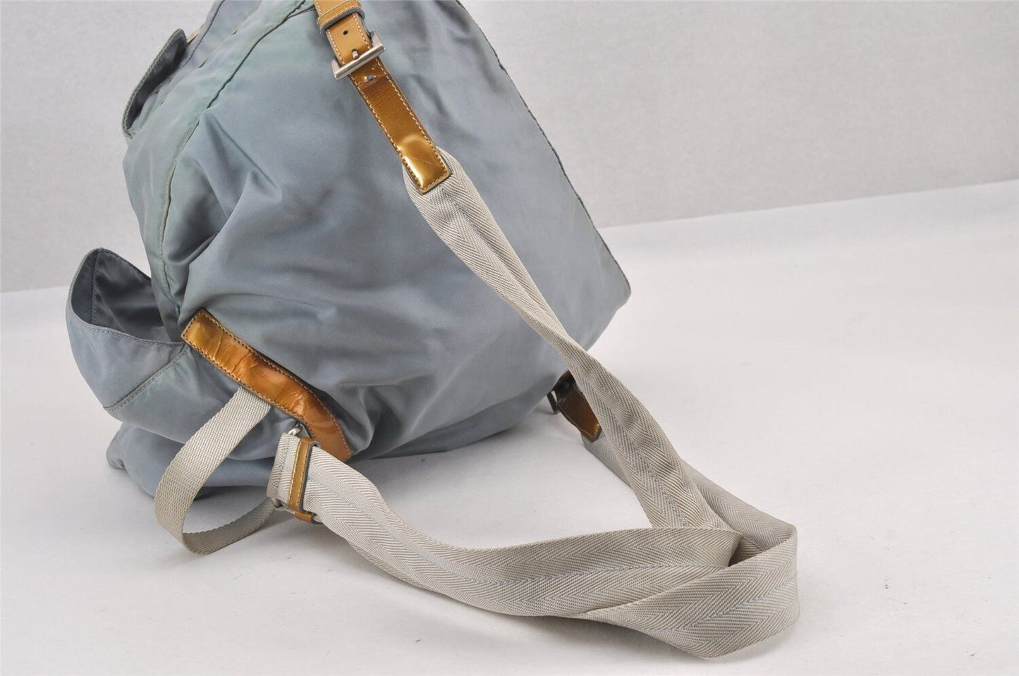 Original/Auth Prada - Tessuto Rucksack - Klassisch - Nylon - Hellblau