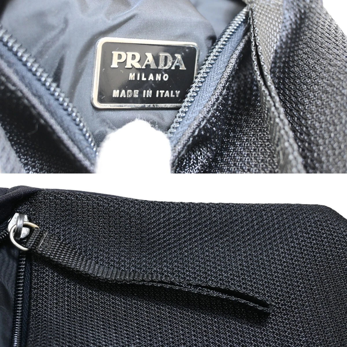 Original/Auth Prada - Crossbody Mini Schultertasche - Nylon - Schwarz