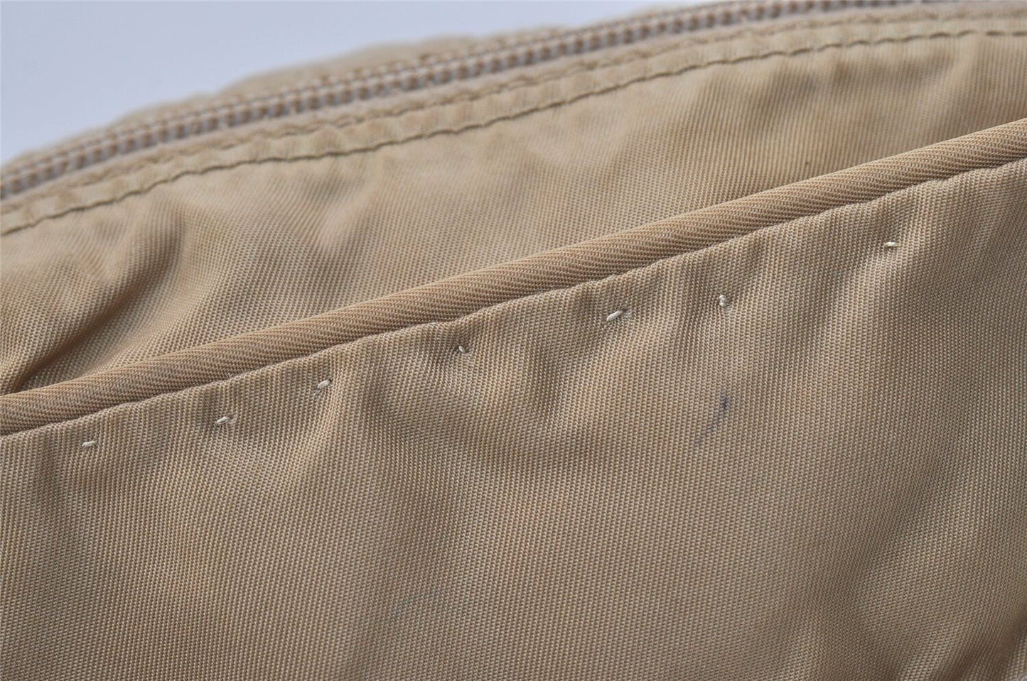 Original/Auth Prada - Tessuto Umhängetasche - Nylon / Leder - Beige