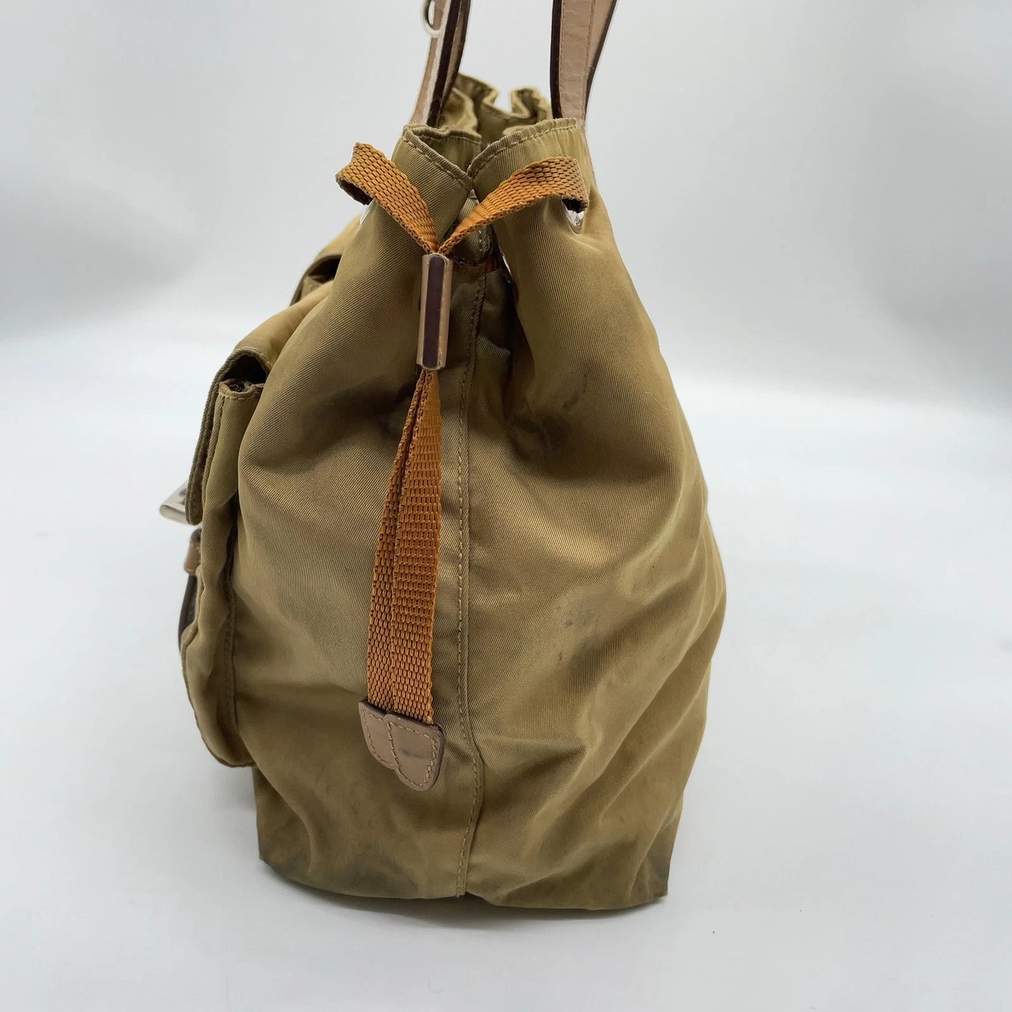 Original/Auth Prada - Tessuto Handtasche - Klassisch - Nylon / Leder - Beige