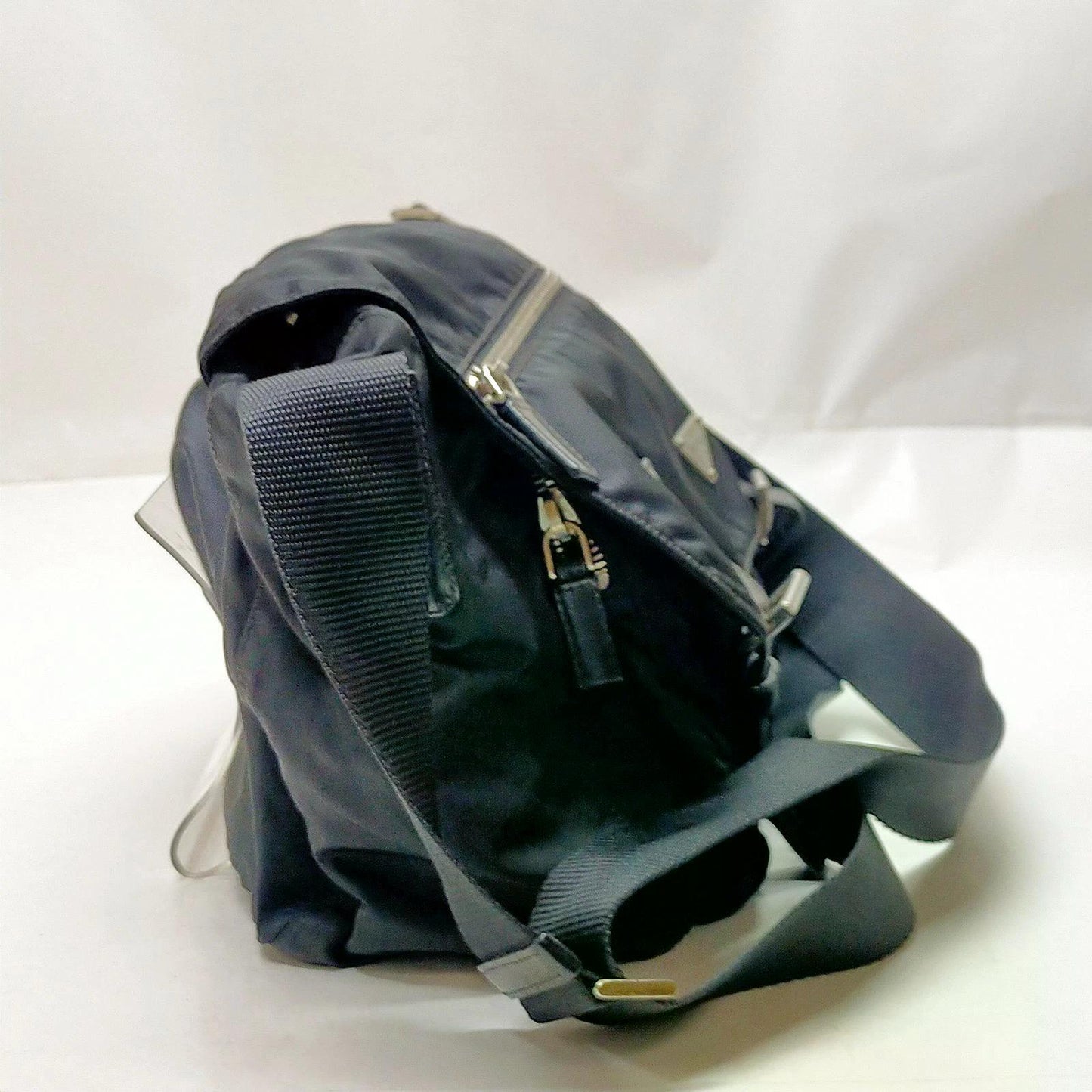 Original/Auth Prada - Crossbody Umhängetasche - Nylon / Leder - Schwarz