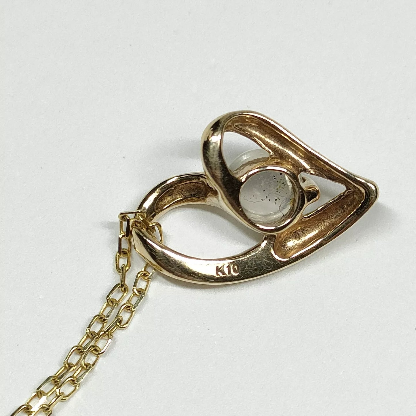 Original/Auth - Anhänger mit Kette - Gold und Quarz - 10k / 417er Gold - 40 cm