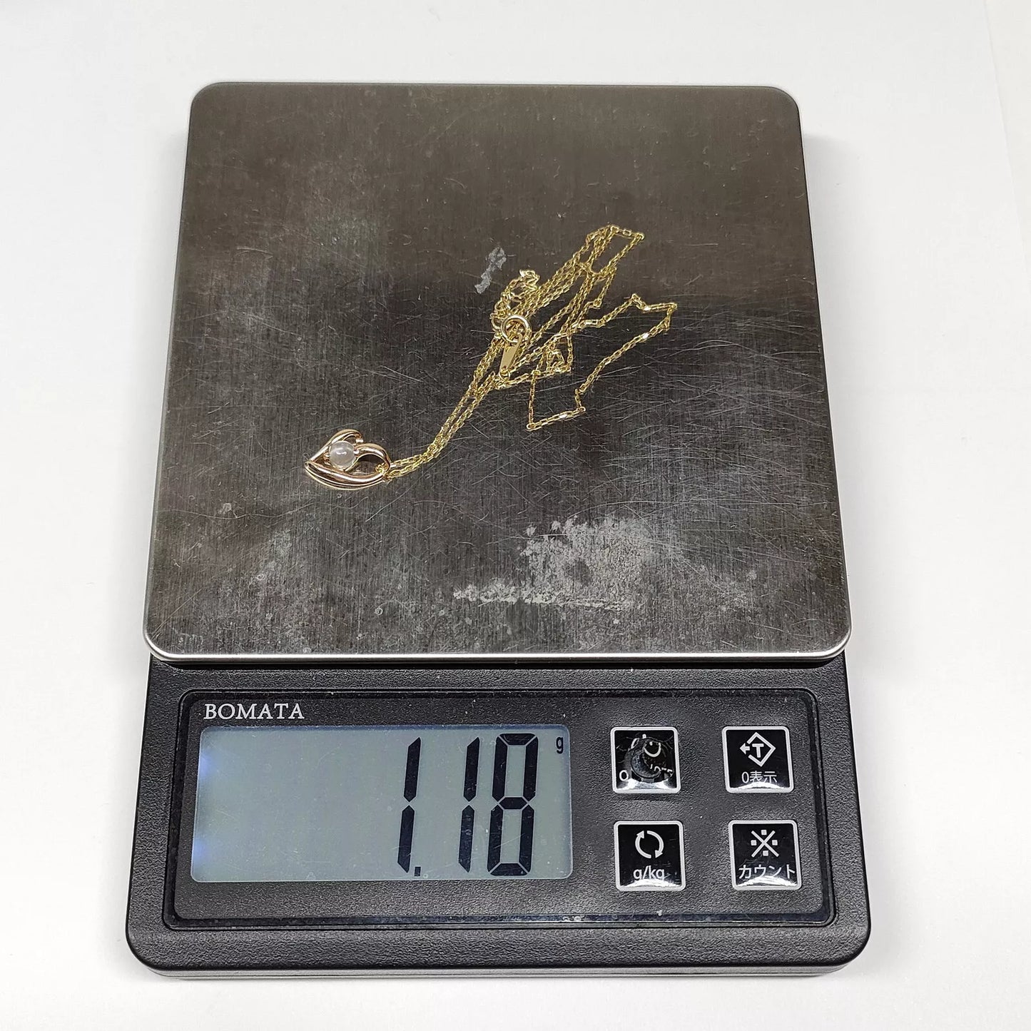 Original/Auth - Anhänger mit Kette - Gold und Quarz - 10k / 417er Gold - 40 cm