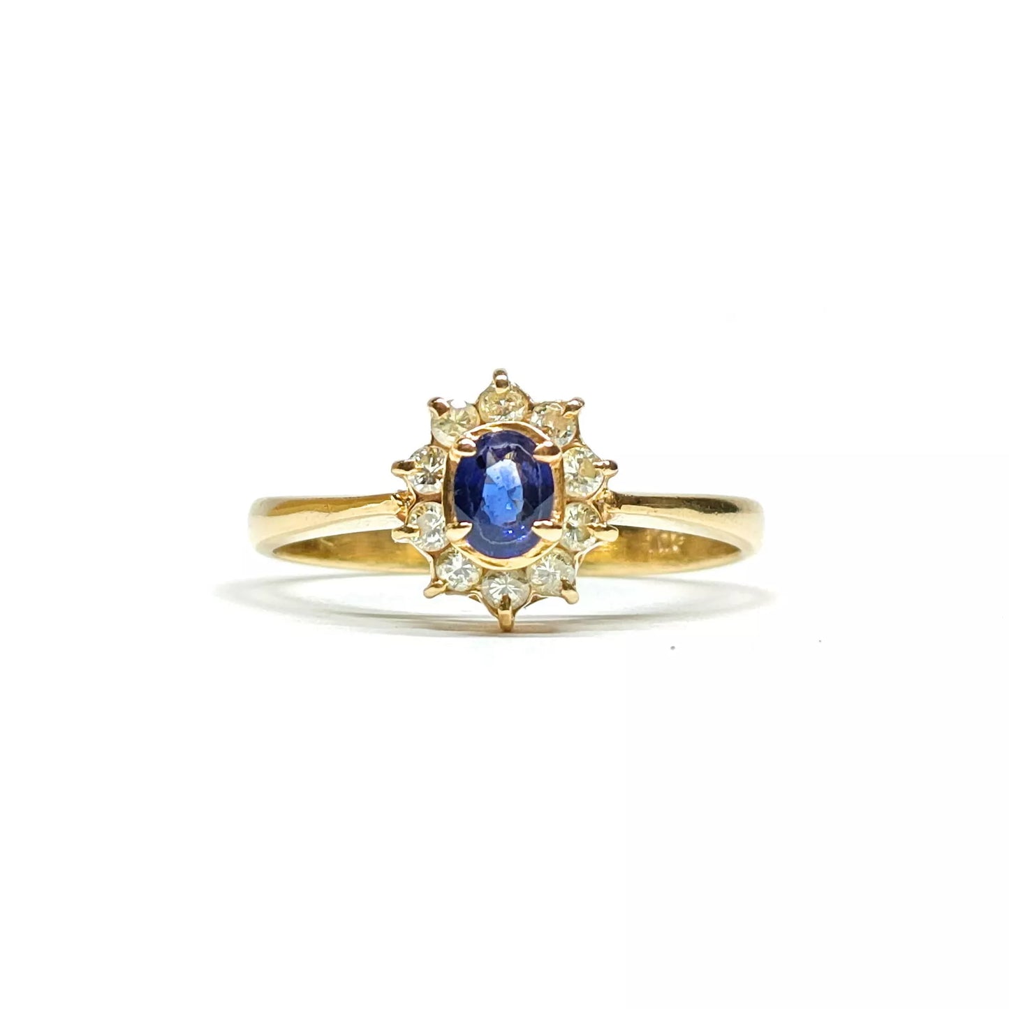 Original/Auth - Ring - Saphir / Diamanten - 18k Gold - 2,03g - Gr. 48