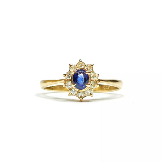Original/Auth - Ring - Saphir / Diamanten - 18k Gold - 2,03g - Gr. 48