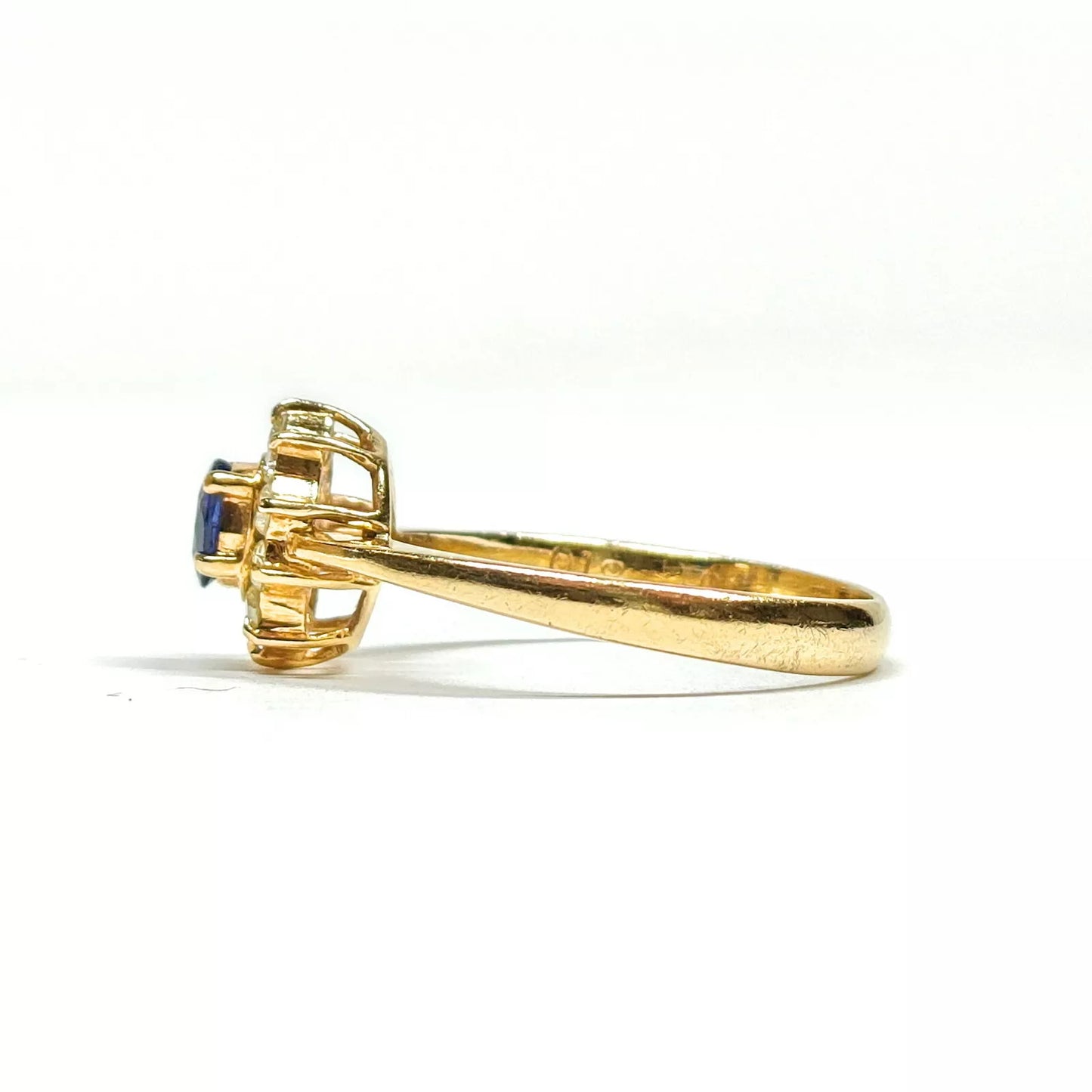 Original/Auth - Ring - Saphir / Diamanten - 18k Gold - 2,03g - Gr. 48