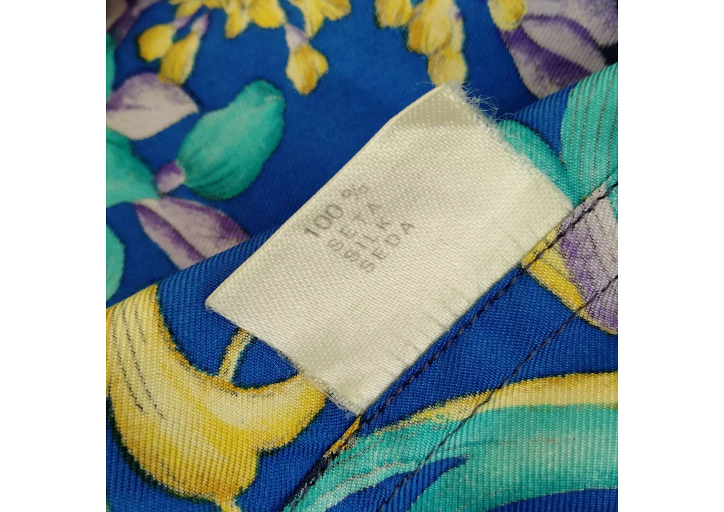 Original/Auth VERSACE V2 - Seidenhemd Vintage - Bunt floraler Musterung/Engel - Gr. IV/L