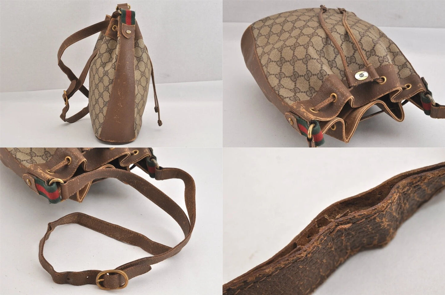 Original/Auth Gucci - Beutel Schultertasche - Klassisch - GG Sherry Line