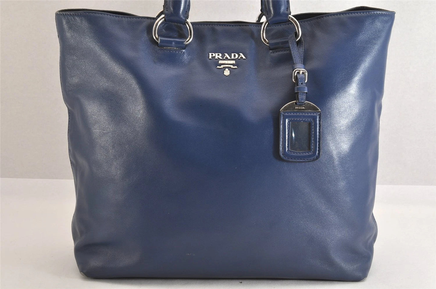 Original/Auth Prada - Schultertasche - Klassisch - Leder - Blau