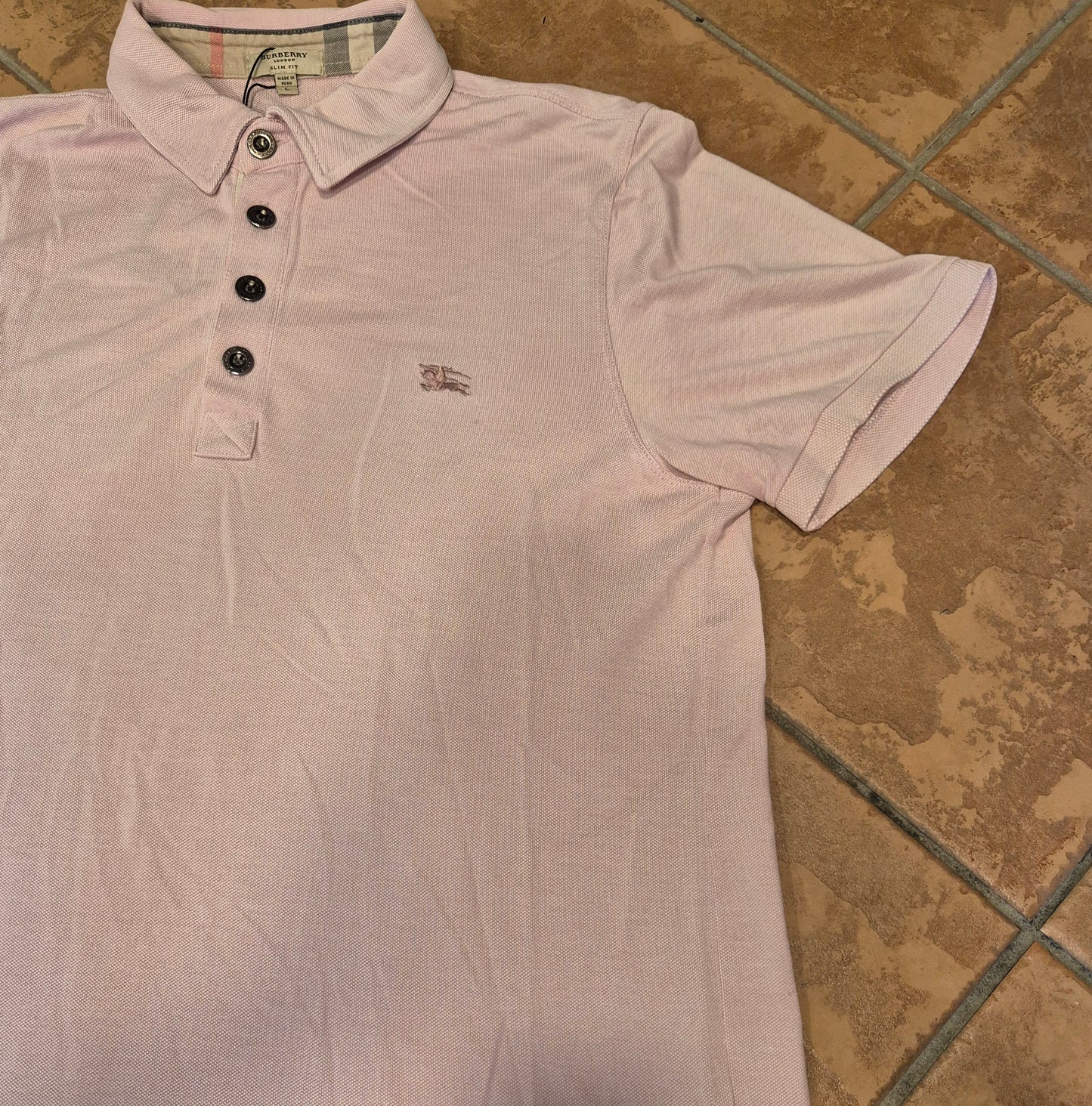 Burberry - Vintage Poloshirt - Rosa - Herren - L