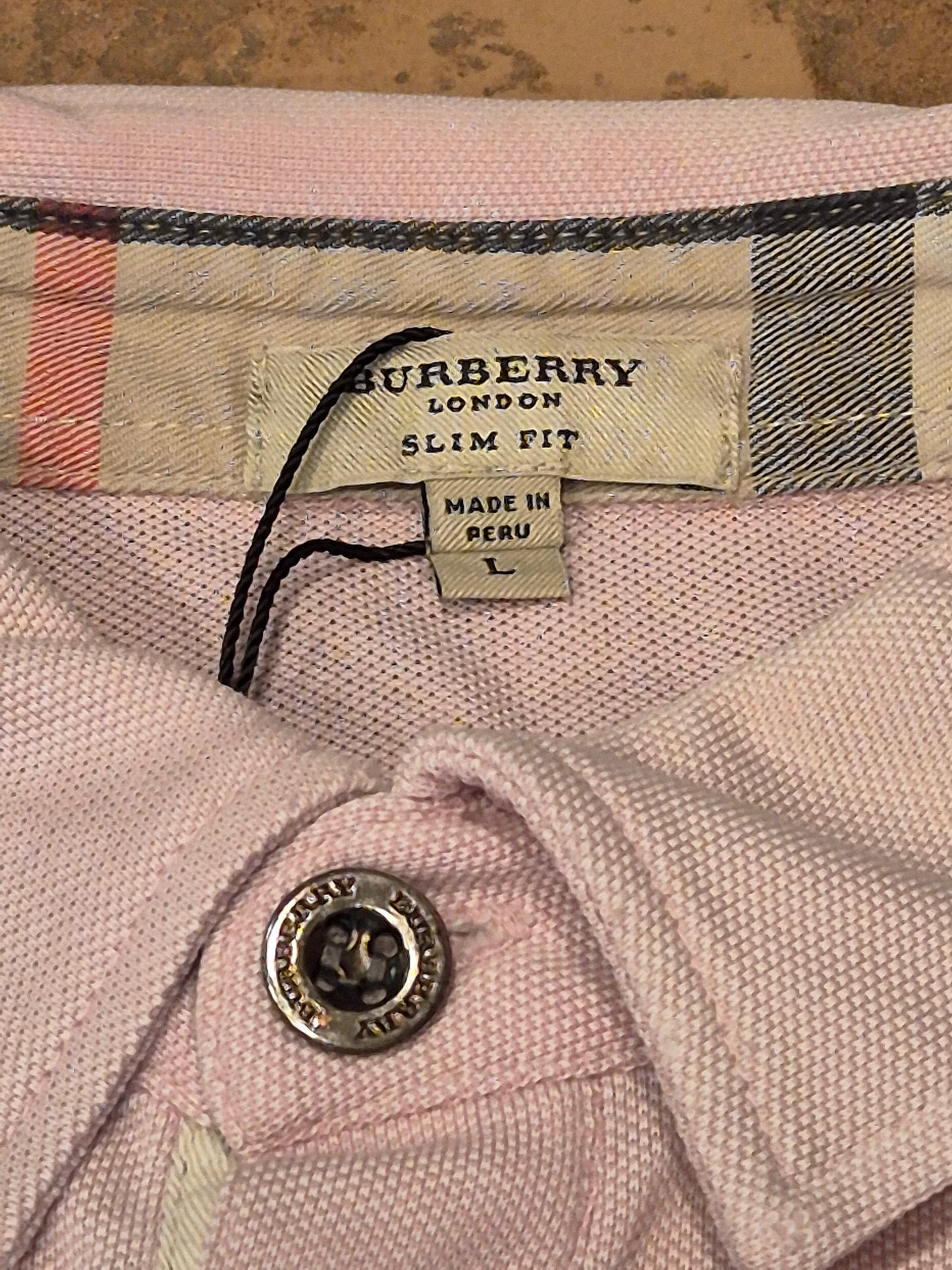 Burberry - Vintage Poloshirt - Rosa - Herren - L