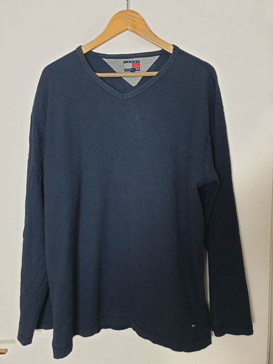Tommy Hilfiger - Pullover - Ripp Optik - Dunkelblau - Herren - XL