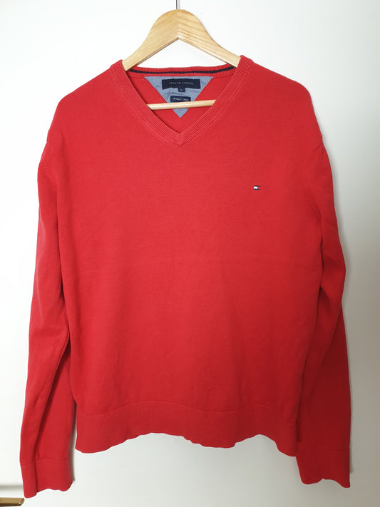 Tommy Hilfiger - Pullover - Klassisch - Rot - Herren - XL